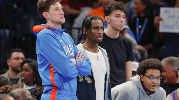 Shai Gilgeous-Alexander, Chet Holmgren, Mike Muscala, OKC Thunder